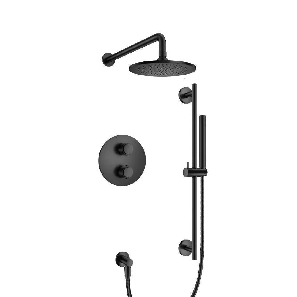 Flusso Serie 250 Two Output Shower Set with Shower Head, Hand Held and Slide Bar by Flusso
