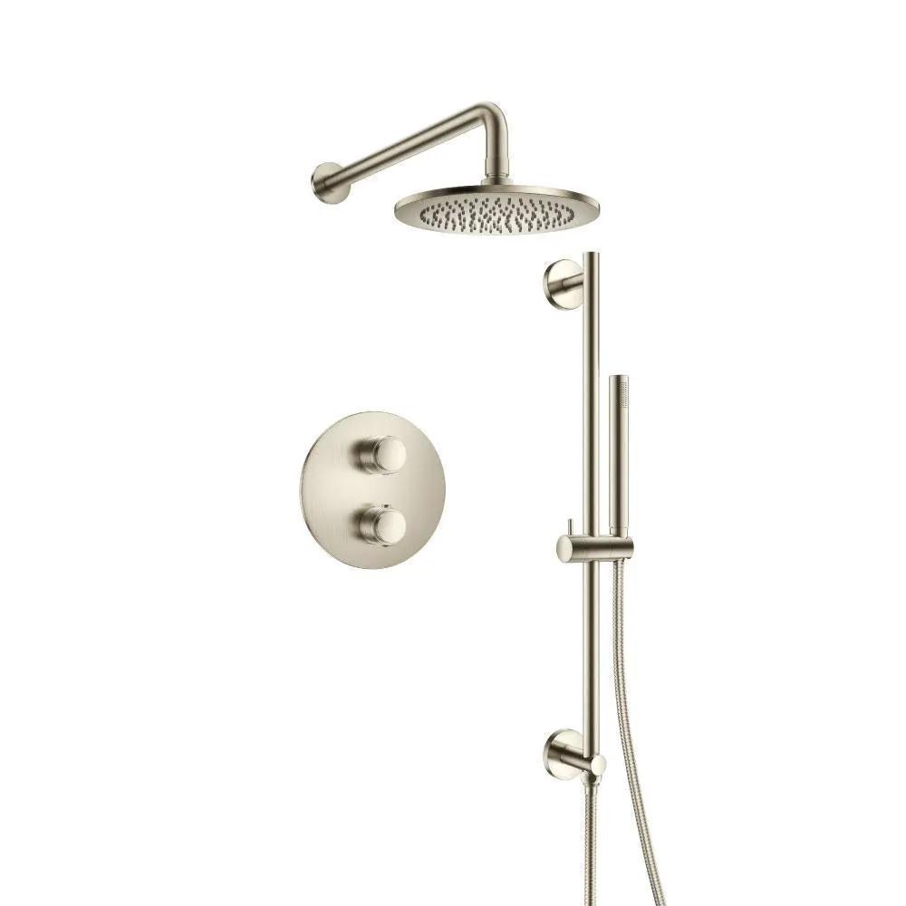 Flusso Serie 250 Two Output Shower Set with Shower Head, Hand Held and Slide Bar by Flusso