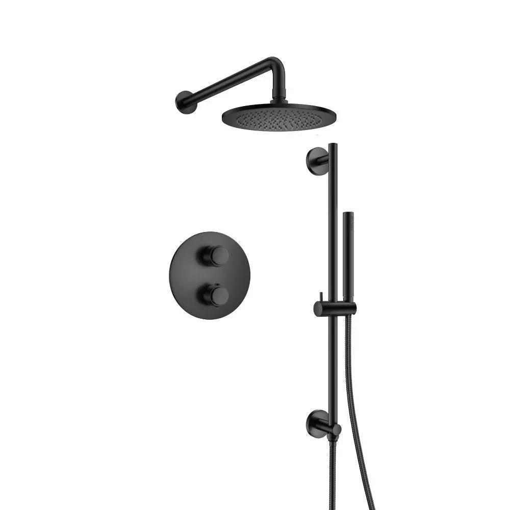 Flusso Serie 250 Two Output Shower Set with Shower Head, Hand Held and Slide Bar by Flusso