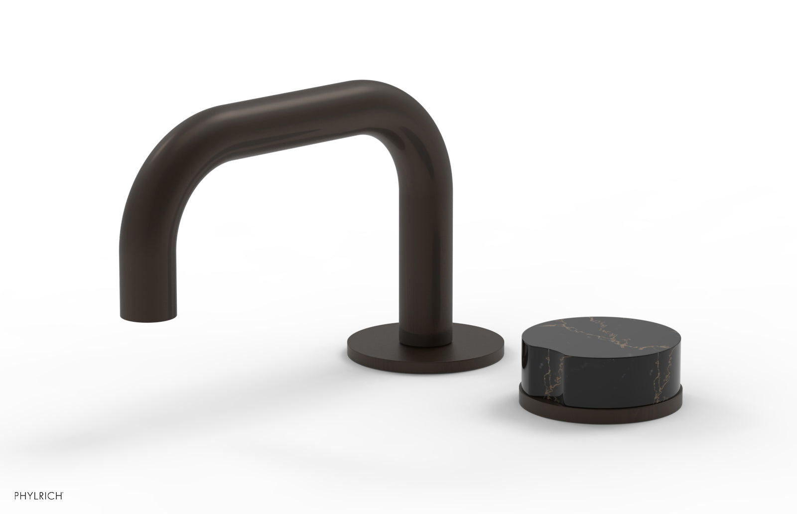 Phylrich CIRC Single Handle Faucet - Low Spout, Black Marble Handle by Phylrich