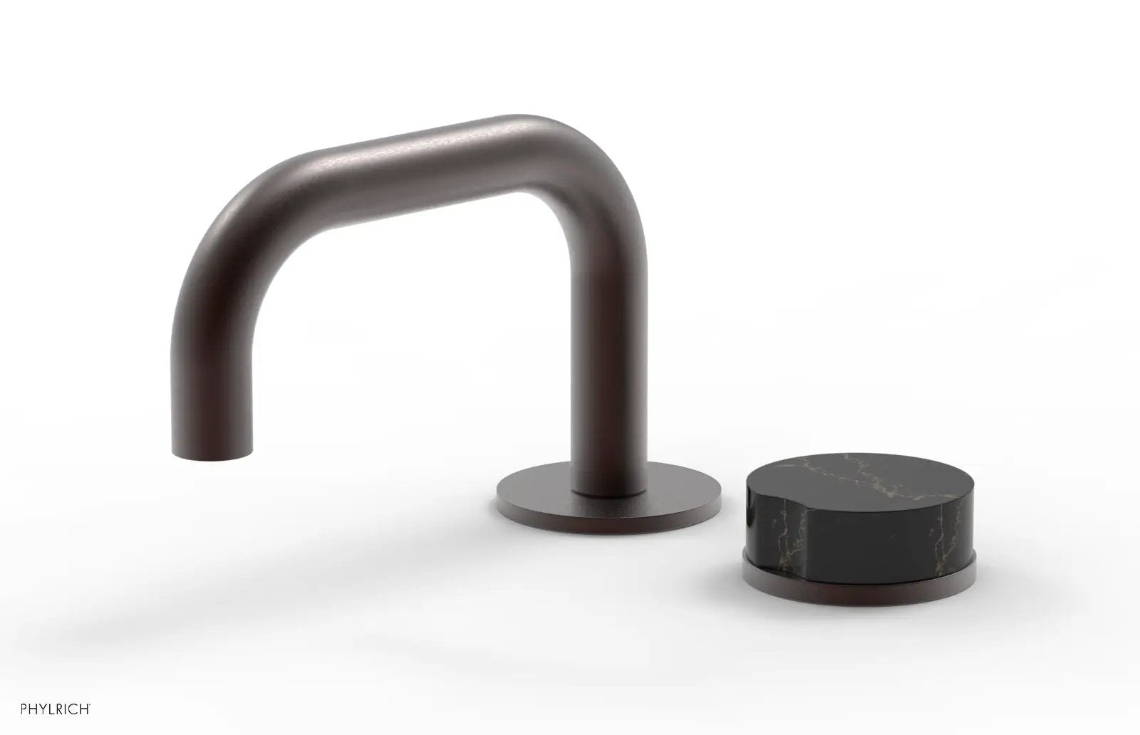 Phylrich CIRC Single Handle Faucet - Low Spout, Black Marble Handle by Phylrich