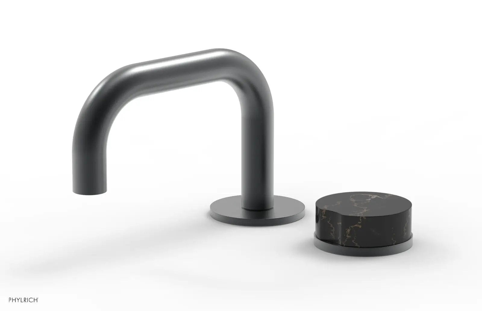 Phylrich CIRC Single Handle Faucet - Low Spout, Black Marble Handle by Phylrich