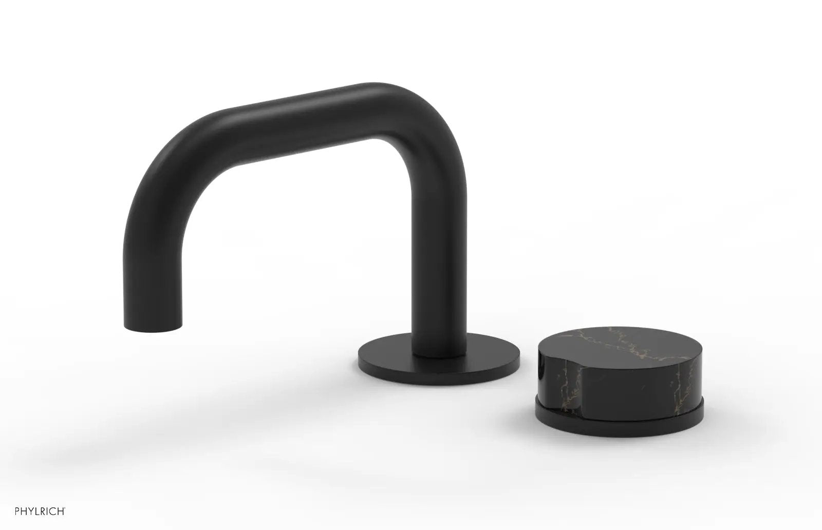 Phylrich CIRC Single Handle Faucet - Low Spout, Black Marble Handle by Phylrich