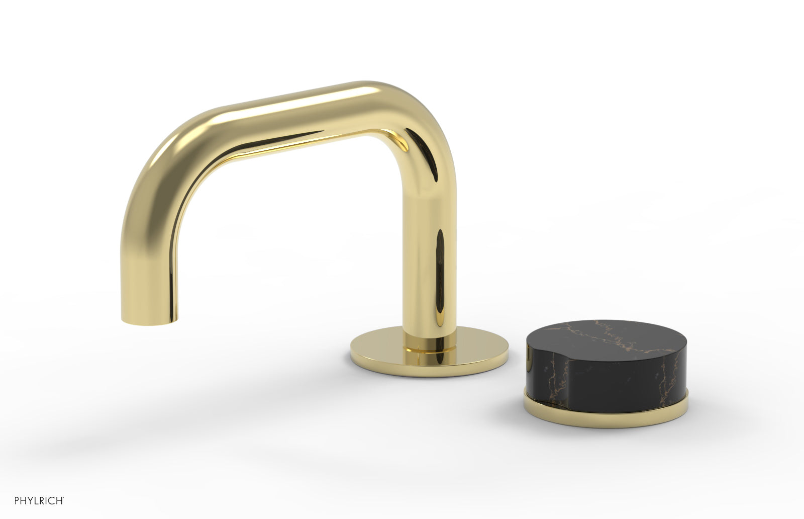 Phylrich CIRC Single Handle Faucet - Low Spout, Black Marble Handle by Phylrich