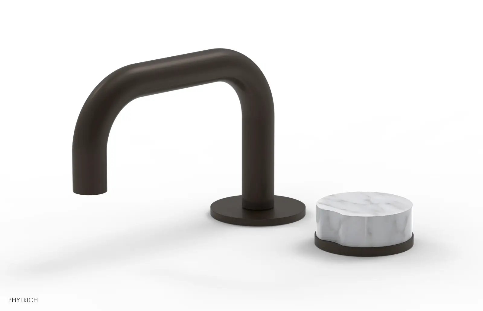 Phylrich CIRC Single Handle Faucet - Low Spout, White Marble Handle by Phylrich