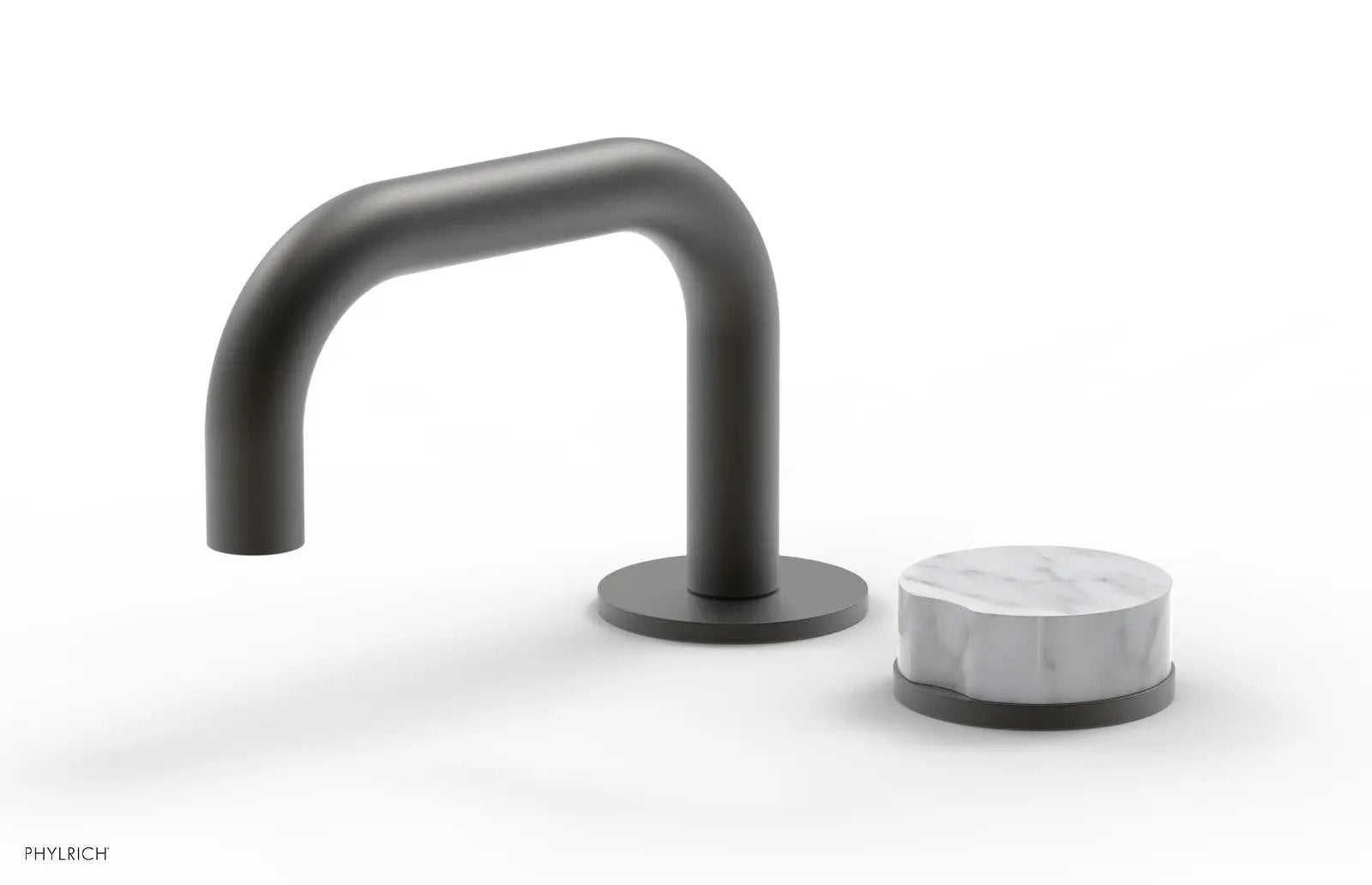 Phylrich CIRC Single Handle Faucet - Low Spout, White Marble Handle by Phylrich