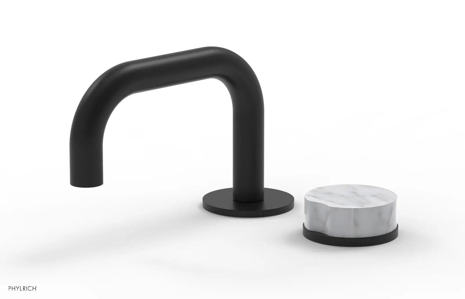Phylrich CIRC Single Handle Faucet - Low Spout, White Marble Handle by Phylrich
