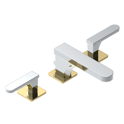 THG Paris Profile Metal with Lever Handles Widespread Lavatory Set with Drain by THG Paris