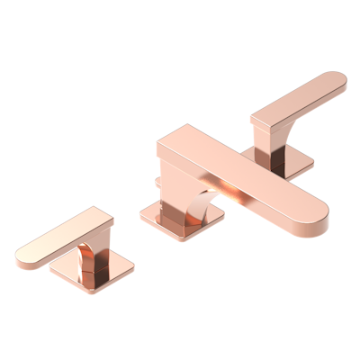 THG Paris Profile Metal with Lever Handles Widespread Lavatory Set with Drain by THG Paris
