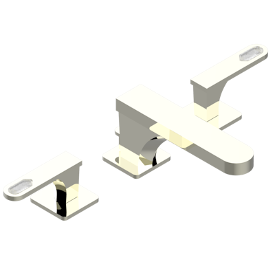 THG Paris Profile Lalique Clear Crystal with Lever Handles Widespread Lavatory Set with Drain