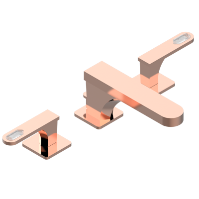 THG Paris Profile Lalique Clear Crystal with Lever Handles Widespread Lavatory Set with Drain