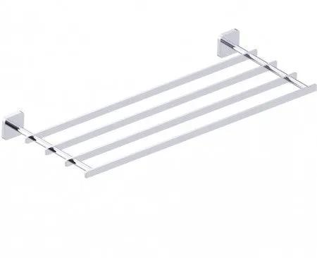 polished chrome towel shelf