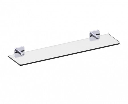 polished chrome glass shelf