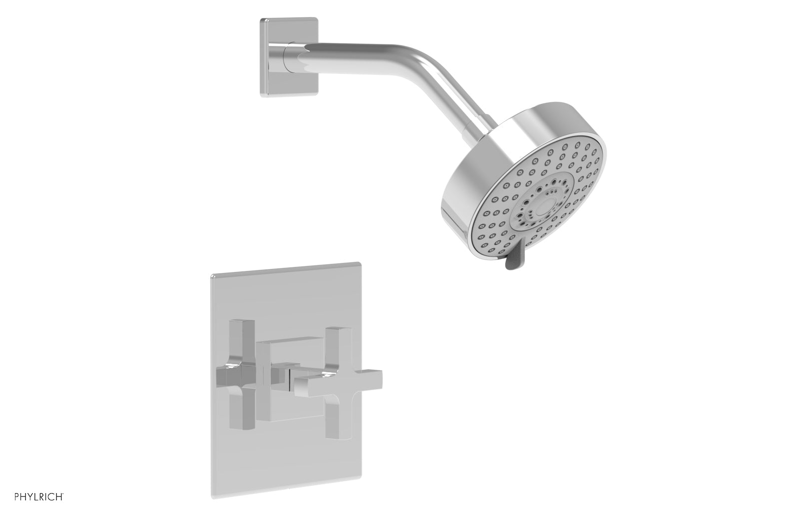 polished chrome shower set