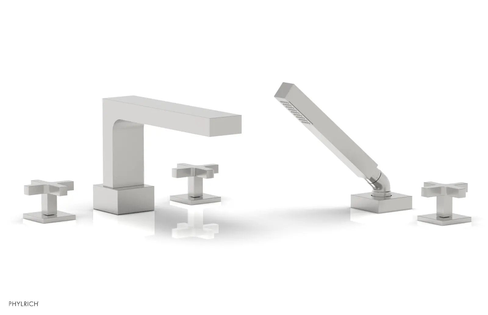Phylrich CROI Deck Tub Set with Hand Shower - Cross Handles by Phylrich