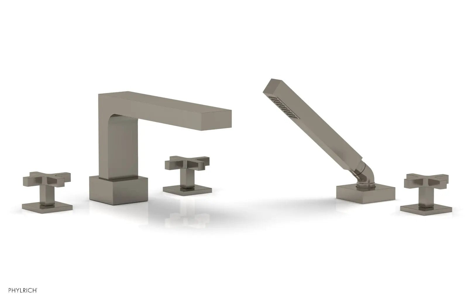 Phylrich CROI Deck Tub Set with Hand Shower - Cross Handles by Phylrich