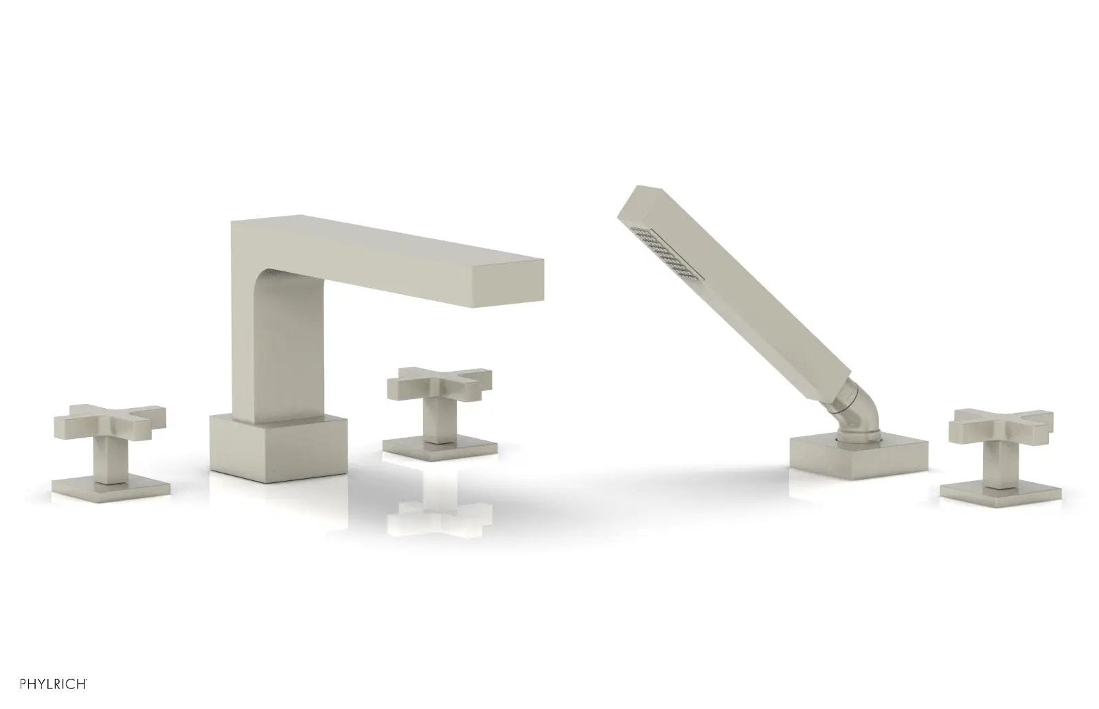 Phylrich CROI Deck Tub Set with Hand Shower - Cross Handles by Phylrich