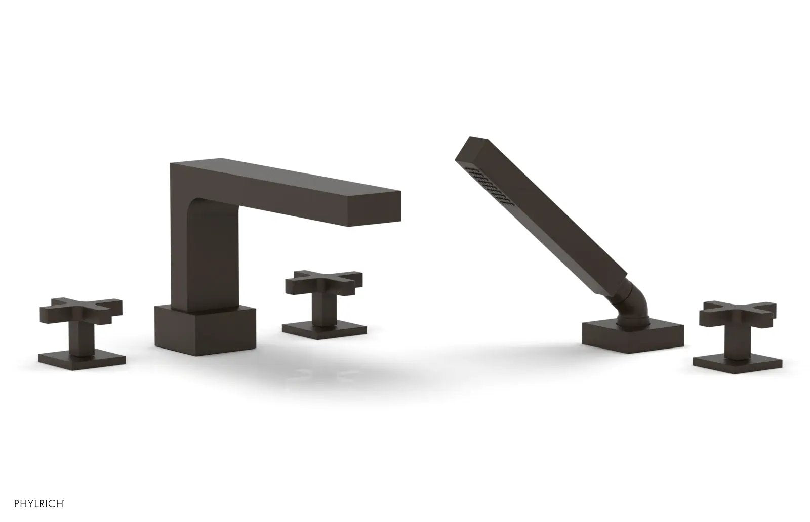 Phylrich CROI Deck Tub Set with Hand Shower - Cross Handles by Phylrich