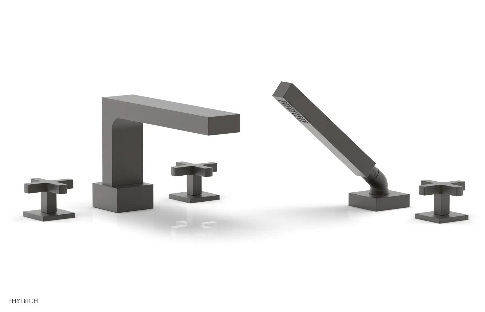 Phylrich CROI Deck Tub Set with Hand Shower - Cross Handles by Phylrich