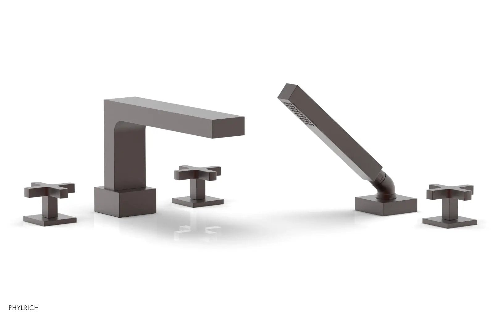 Phylrich CROI Deck Tub Set with Hand Shower - Cross Handles by Phylrich