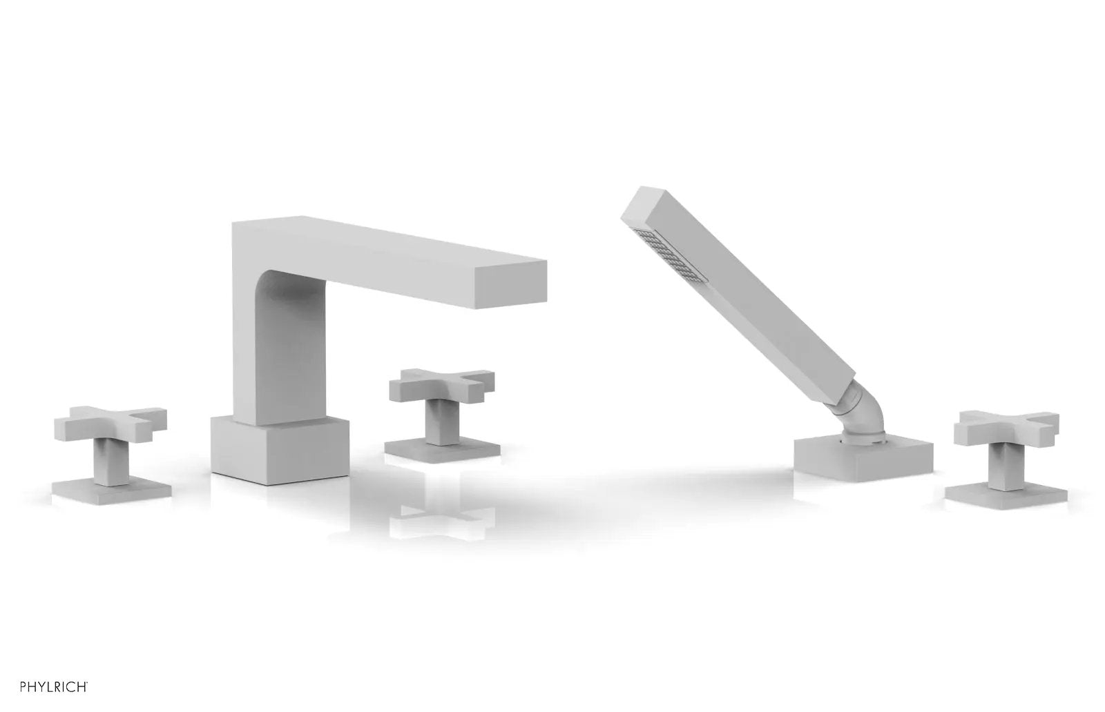 Phylrich CROI Deck Tub Set with Hand Shower - Cross Handles by Phylrich