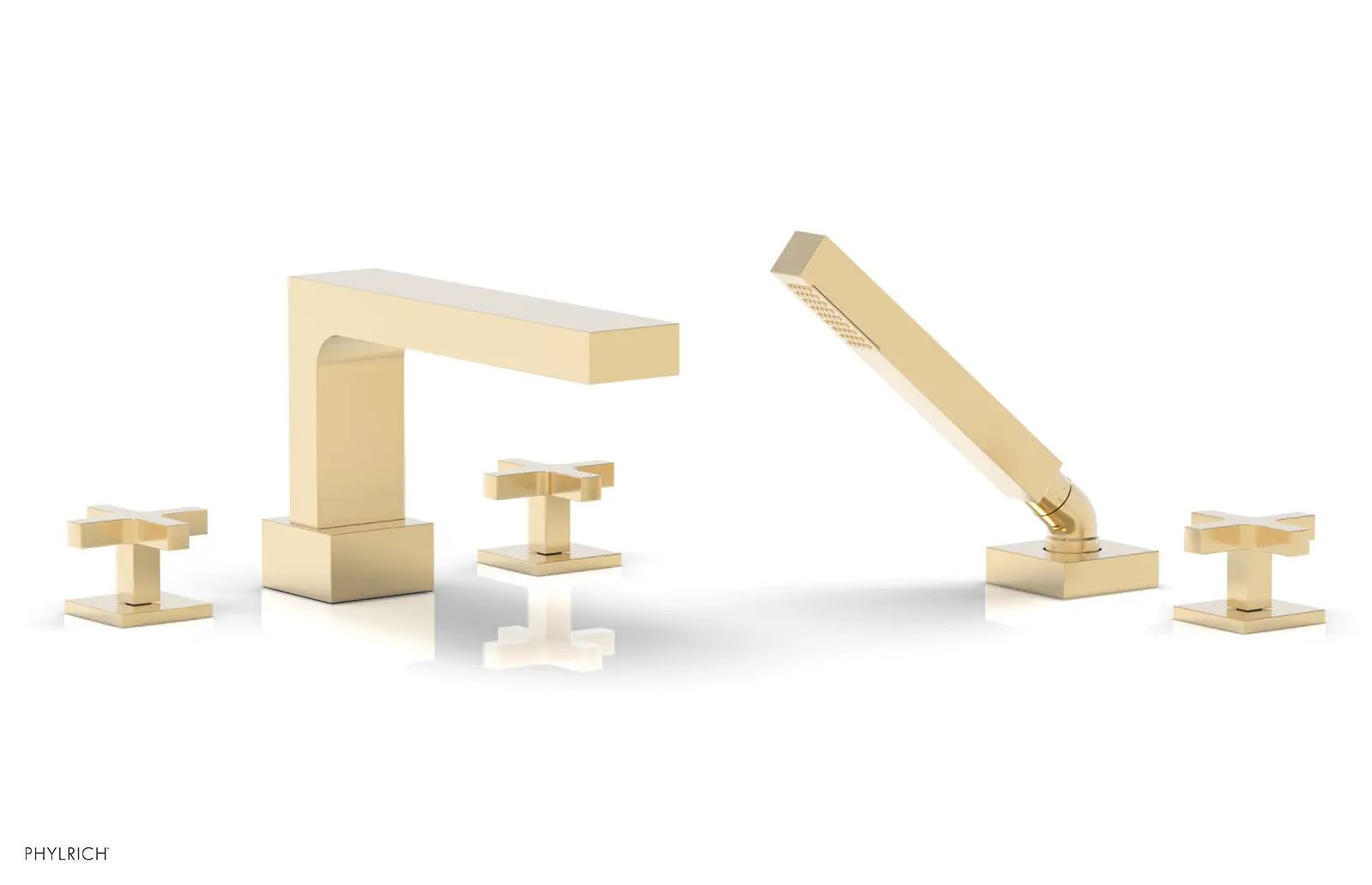 Phylrich CROI Deck Tub Set with Hand Shower - Cross Handles by Phylrich