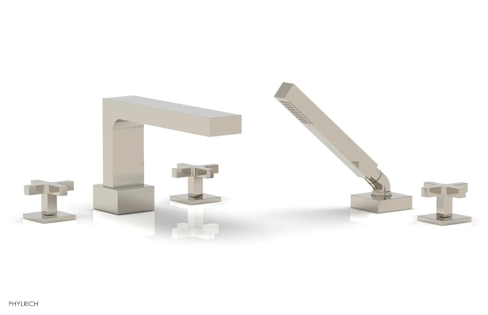 Phylrich CROI Deck Tub Set with Hand Shower - Cross Handles by Phylrich