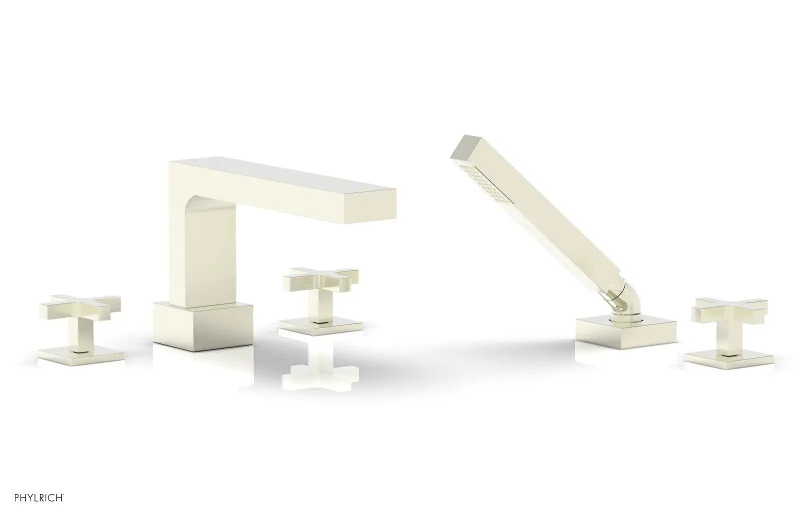 Phylrich CROI Deck Tub Set with Hand Shower - Cross Handles by Phylrich