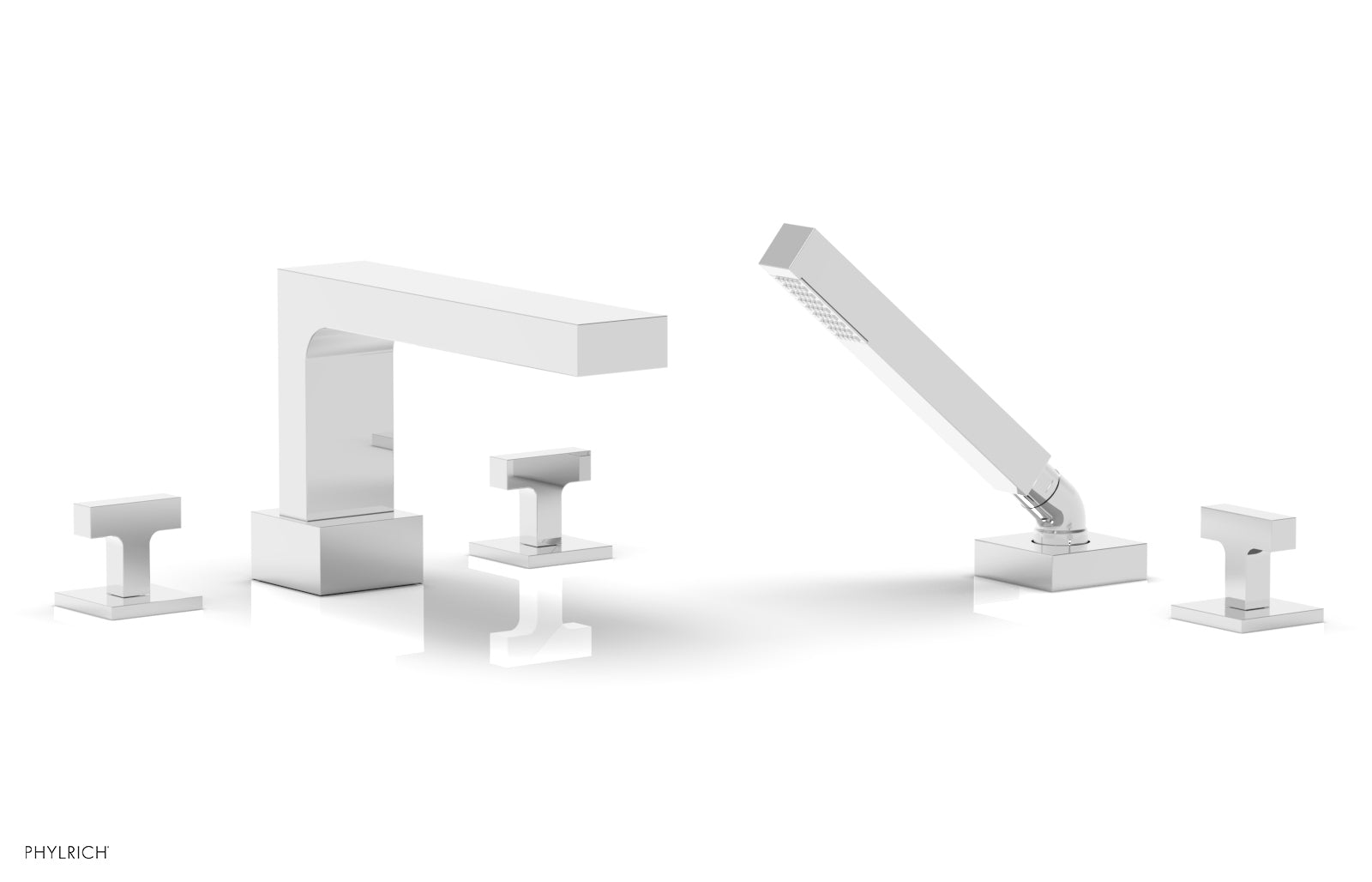 polished chrome tub set