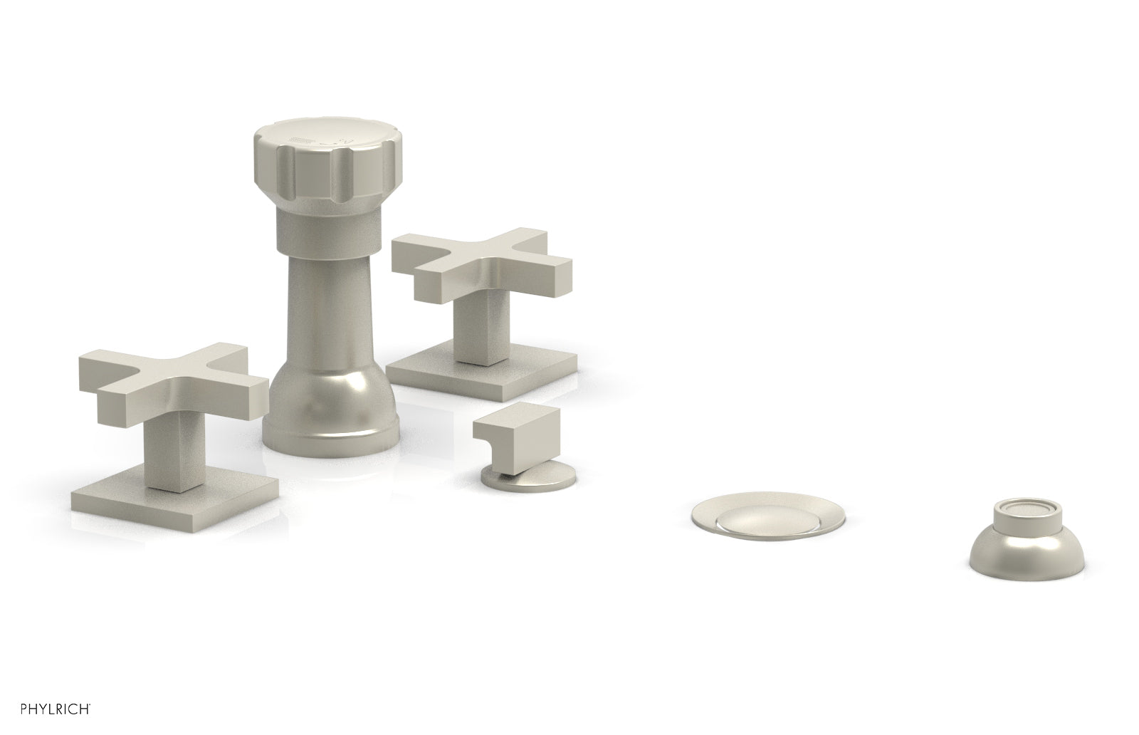 Phylrich CROI Four Hole Bidet Set - Cross Handles