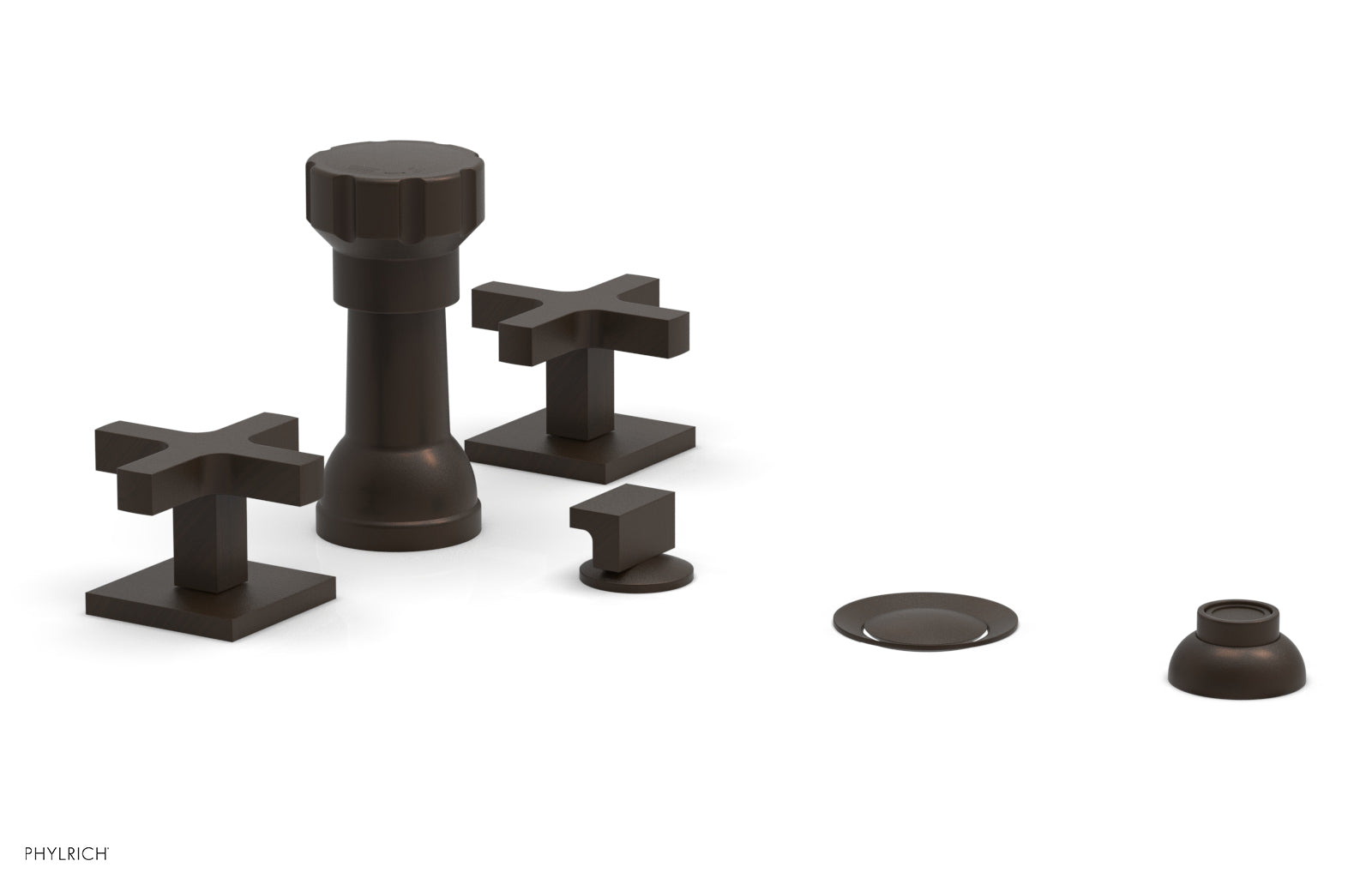 Phylrich CROI Four Hole Bidet Set - Cross Handles