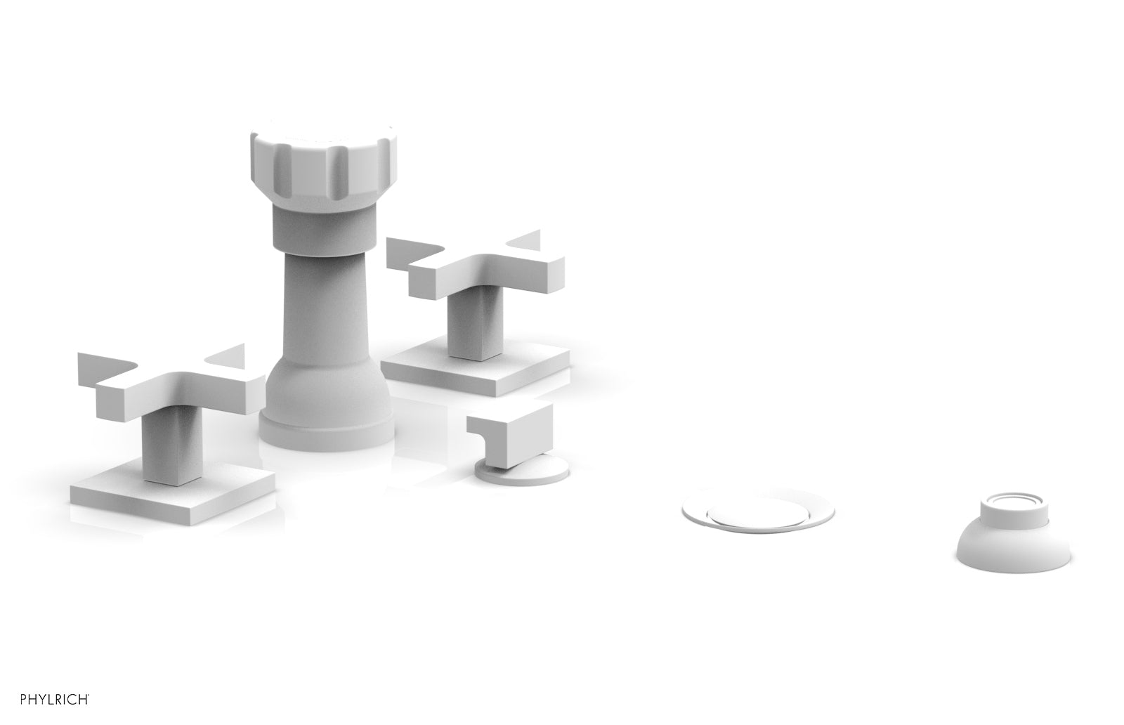 Phylrich CROI Four Hole Bidet Set - Cross Handles