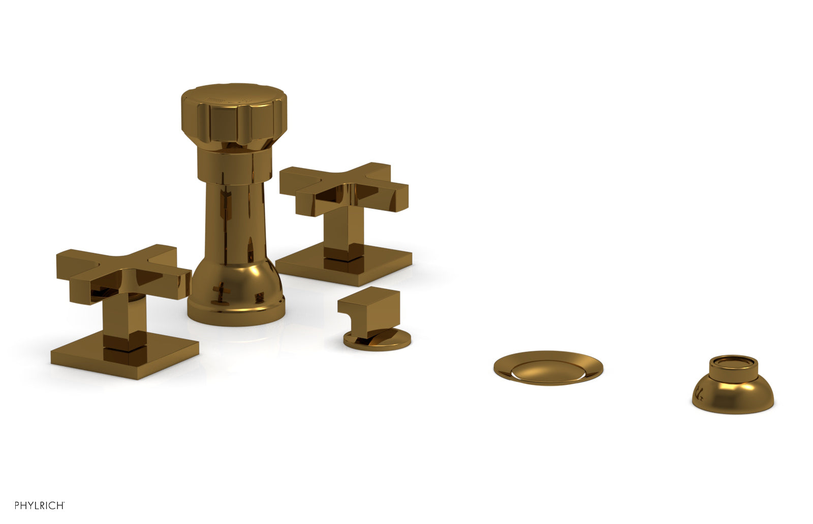 Phylrich CROI Four Hole Bidet Set - Cross Handles