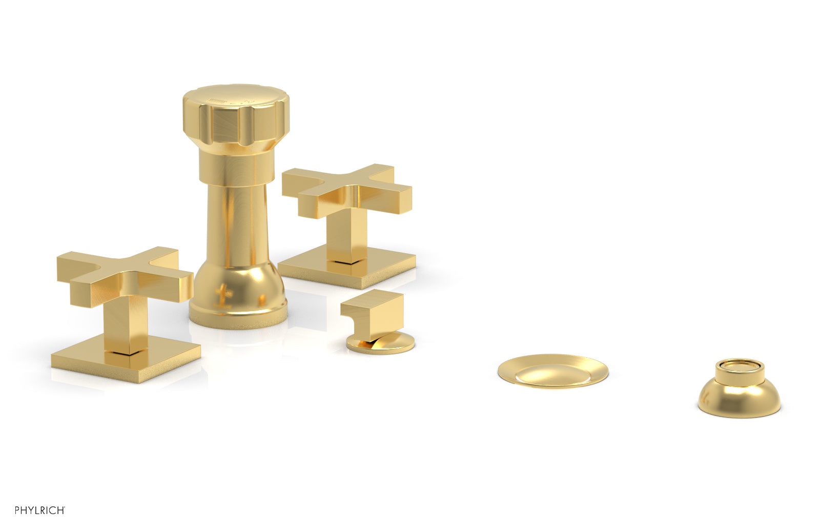Phylrich CROI Four Hole Bidet Set - Cross Handles