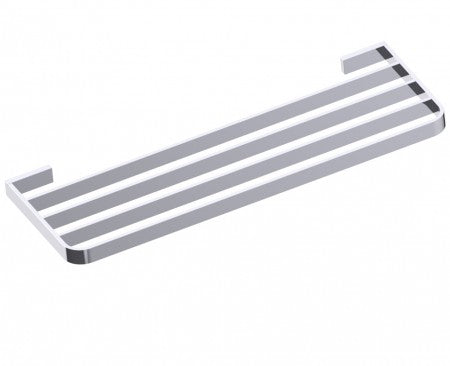 polished chrome towel shelf