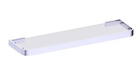 polished chrome glass shelf