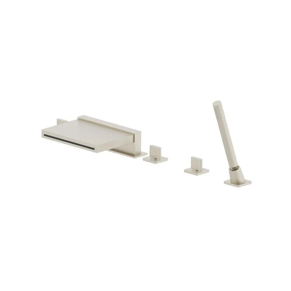 Flusso Serie 260 Five Hole Deck Mounted Cascade Flow Roman Tub Faucet with Hand Shower by Flusso