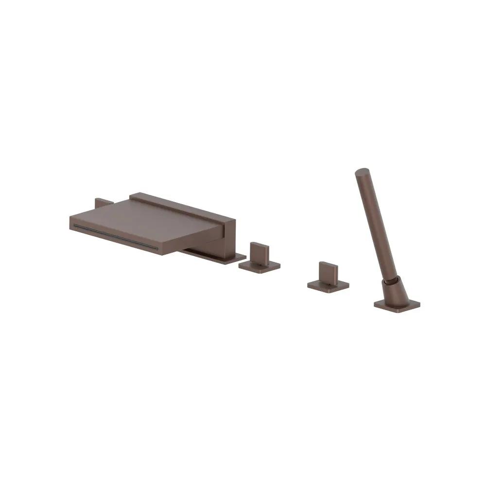 Flusso Serie 260 Five Hole Deck Mounted Cascade Flow Roman Tub Faucet with Hand Shower by Flusso