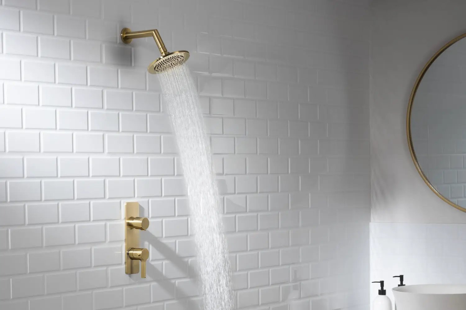 satin brass pvd shower valve