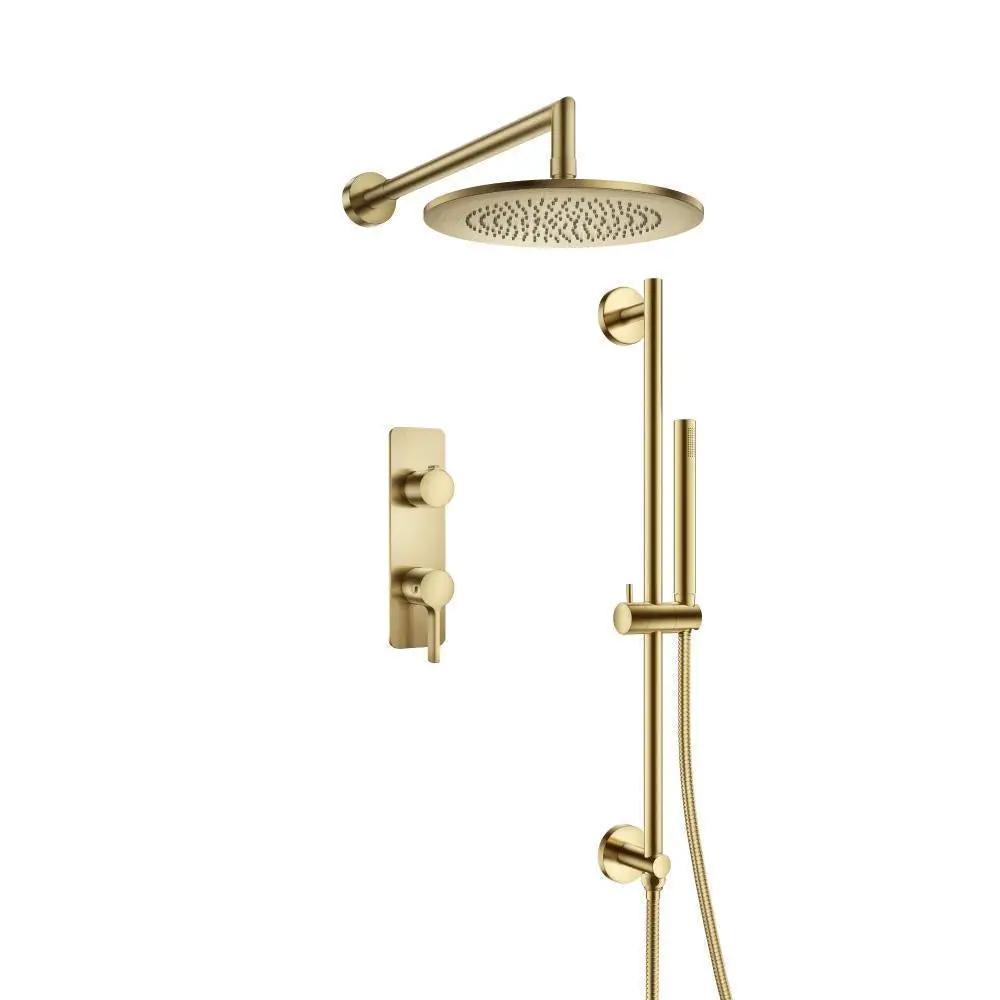 Flusso Serie 260 Two Output Shower Set with Shower Head, Hand Held and Slide Bar by Flusso