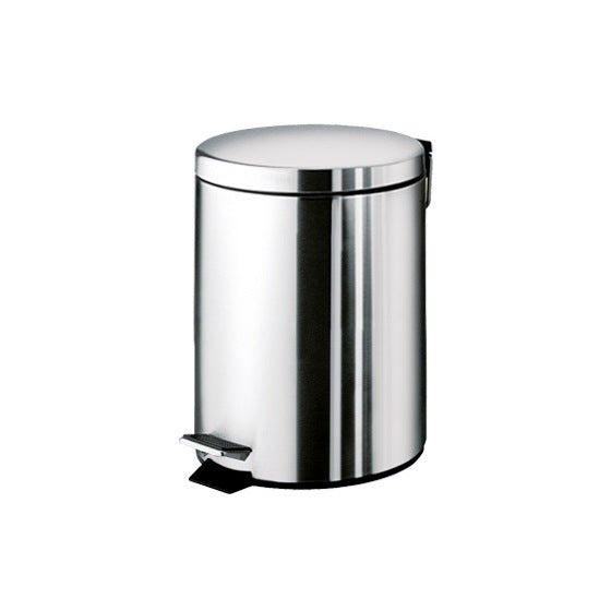 polished chrome waste basket