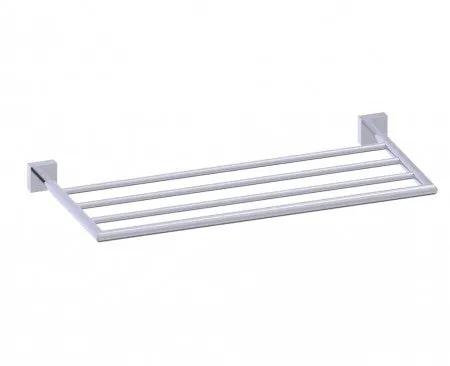 polished chrome towel shelf
