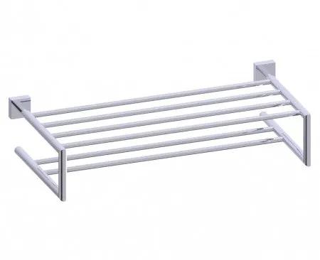 polished chrome towel shelf