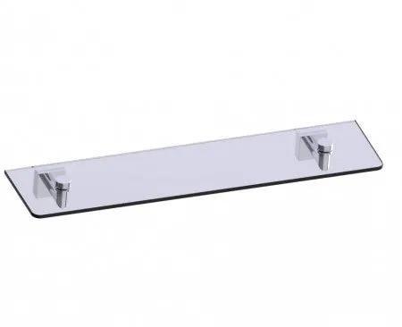 polished chrome glass shelf