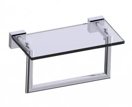 polished chrome glass shelf