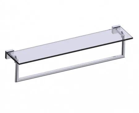 polished chrome glass shelf