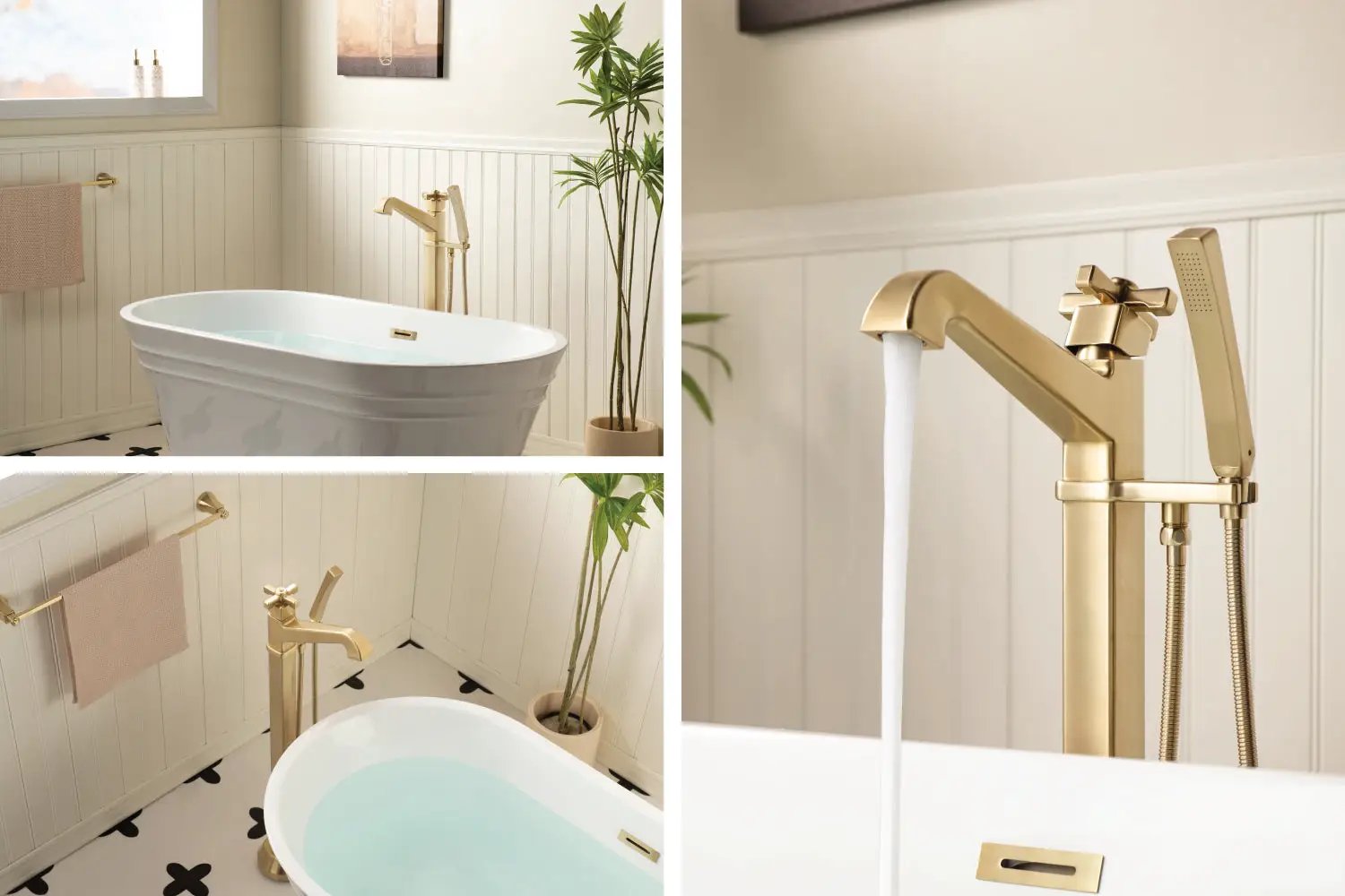 brushed bronze pvd tub filler