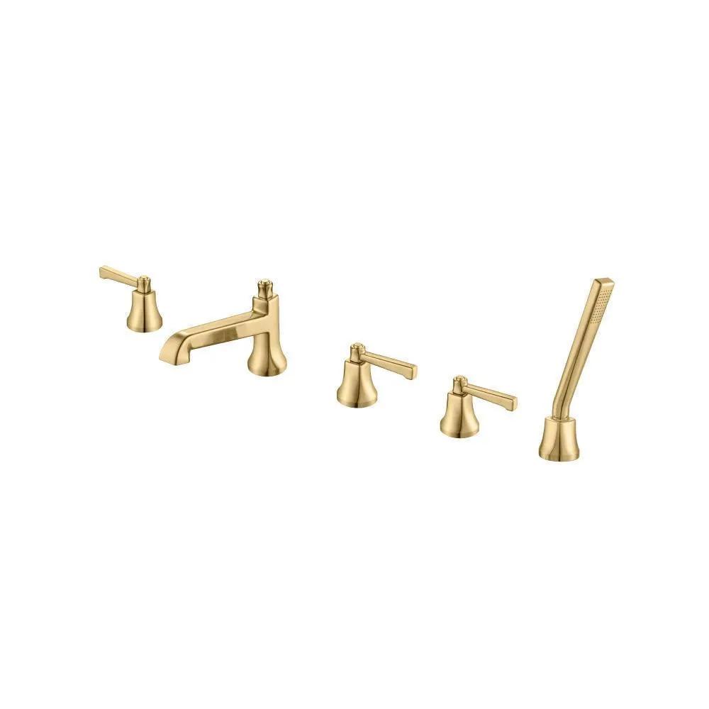 Flusso Serie 270 Five Hole Deck Mounted Roman Tub Faucet with Hand Shower by Flusso