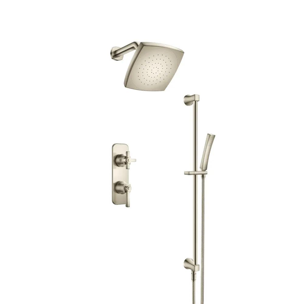brushed nickel pvd shower set