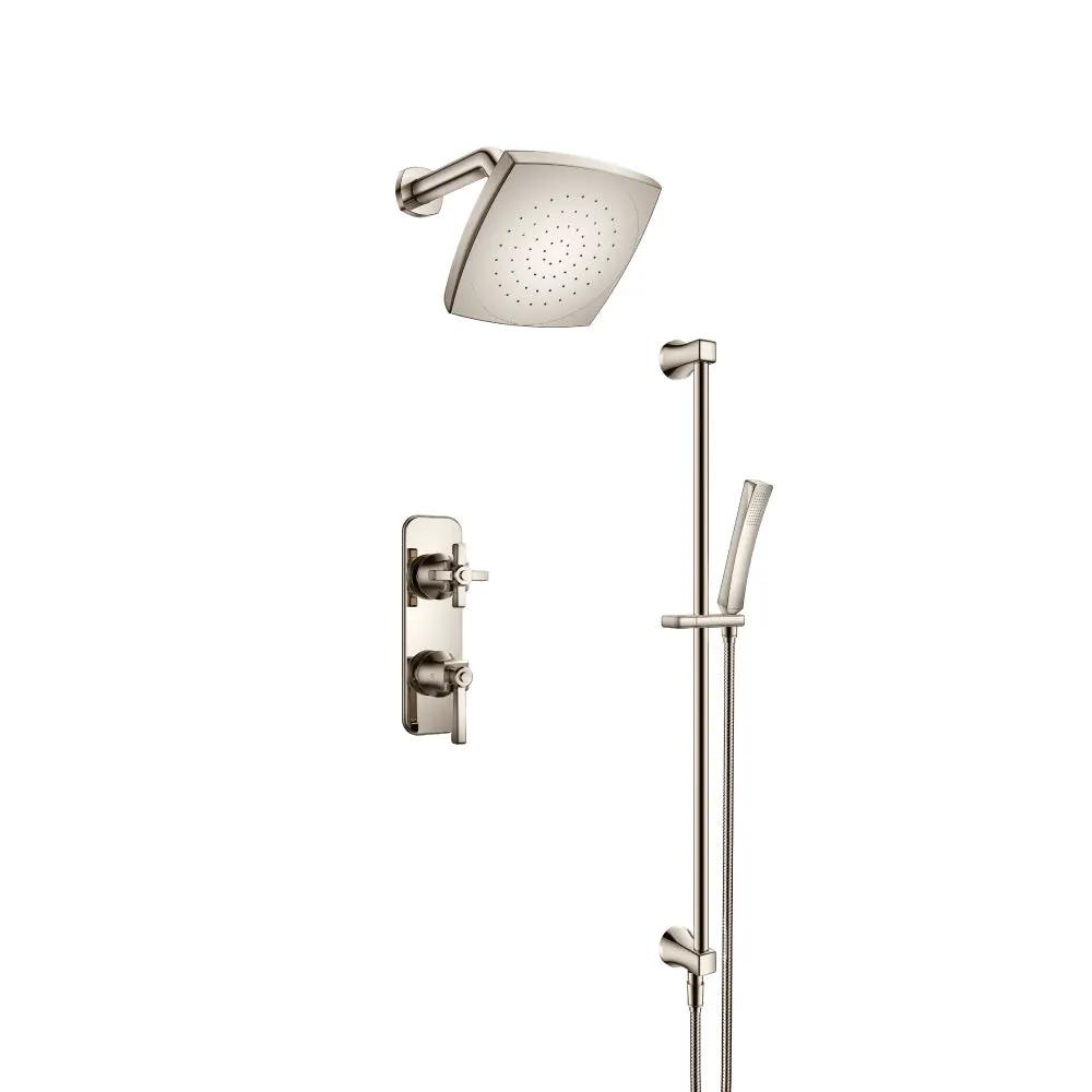 Flusso Serie 270 Two Output Shower Set with Shower Head, Hand Held and Slide Bar by Flusso